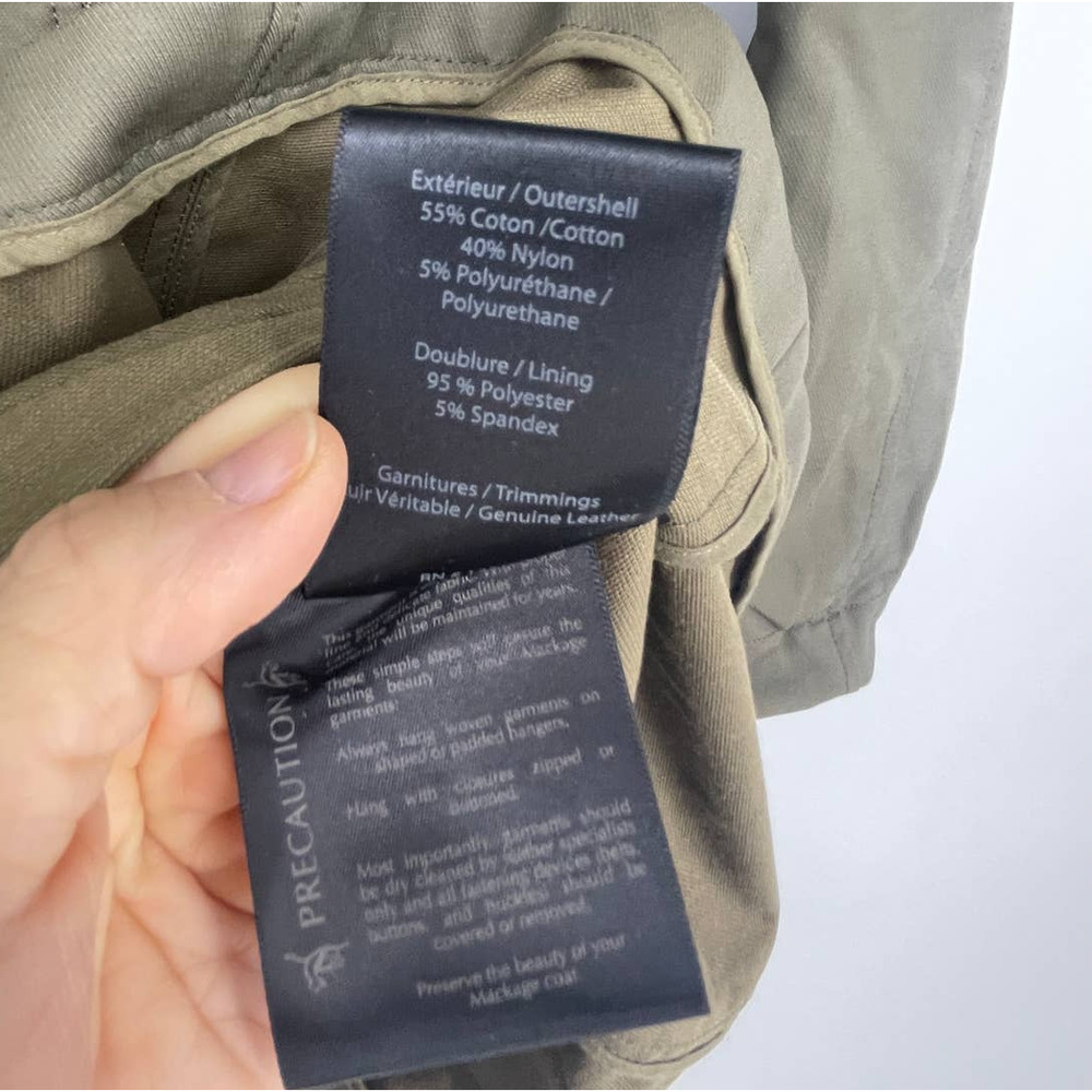 Mackage Olive Green Trench Coat - Picture 8 of 8